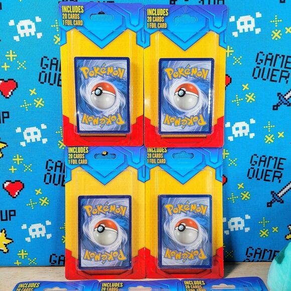 Pokemon TCG 7 Packs of 20 Cards + 1 Foil Card & Bulbasaur 8" Plush Set New - Picture 2 of 8
